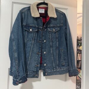 Old Navy Sherpa flannel women’s denim jacket Large Tall